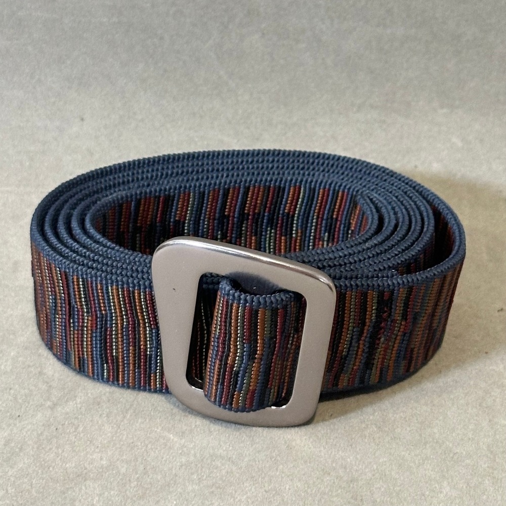 Bison Designs Mens Web Belt Large Multi Color Stripe Hiking Outdoor Accessory